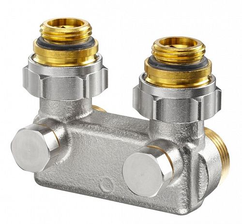 1016463 Oventrop Перепускной узел с функцией отключения 1/2&quot; НР x 3/4&quot; НР, угловой