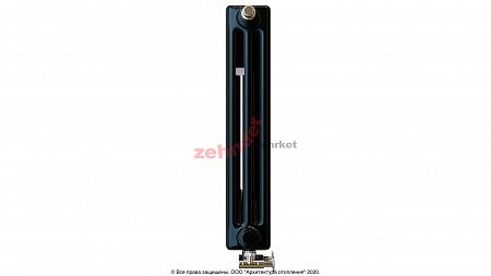 Радиатор Zehnder Charleston Completto 3057/22 V001 1/2 RAL 9217 matt цвет Черный нижнее подключение