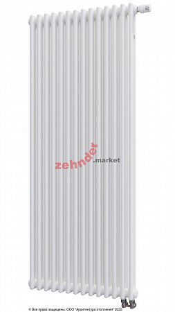 Вертикальный радиатор Zehnder Charleston Completto 2180/14 V001 1/2 RAL 9016 нижнее подключение