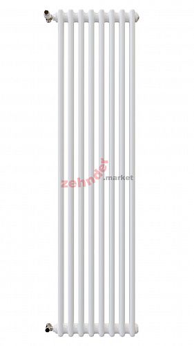 Вертикальный радиатор Zehnder Charleston 2200/08 1270 1/2 RAL 9016 боковое подключение (с кронштейнами SMB2T)