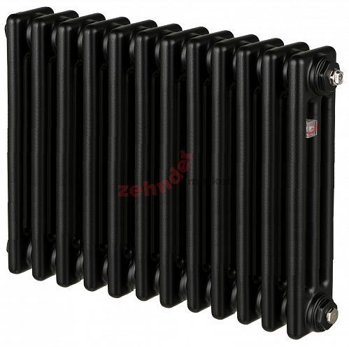 Радиатор Zehnder Charleston 3057/12 1270 3/4 RAL 9217 matt Чёрный боковое подключение