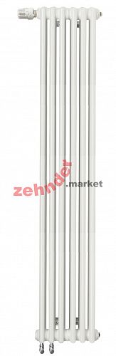 Вертикальный радиатор Zehnder Charleston Completto 2180/06 V001 1/2 RAL 9016 нижнее подключение (с кронштейнами CVD1+BH)