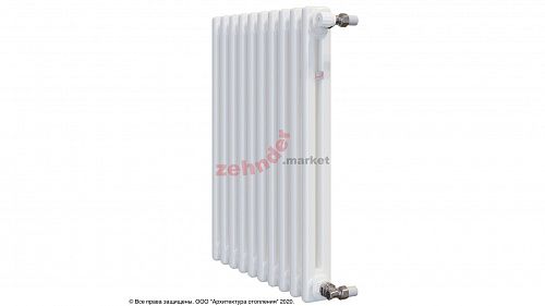 Радиатор Zehnder Charleston 2050/10 1270 1/2 RAL 9016 боковое подключение (с кронштейнами CVD1+BH)