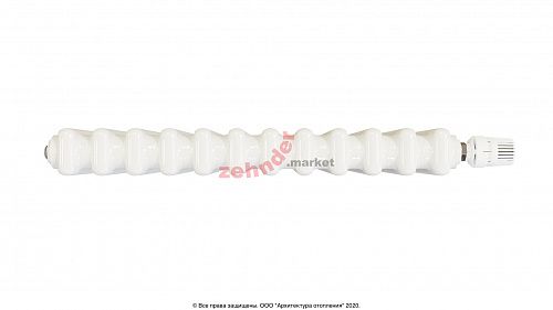 Вертикальный радиатор Zehnder Charleston Completto 2180/12 V001 1/2 RAL 9016 нижнее подключение