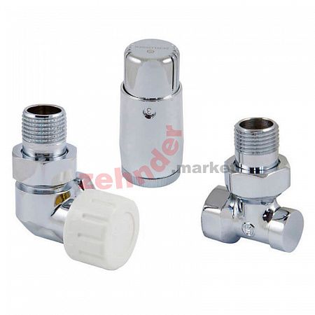 Комплект Schlosser DN15 GZ1/2 x GW1/2 трехосевой левый с термостатом Мини M30x1,5 цвет Хром (602200069)