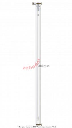 Вертикальный радиатор Zehnder Charleston 2180/04 1270 1/2 RAL 9016 боковое подключение (с кронштейнами CVD1+BH)