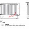 Радиатор Zehnder Charleston Completto 3057/18 V001 1/2 RAL 9217 matt цвет Черный нижнее подключение