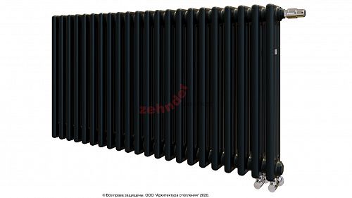Радиатор Zehnder Charleston Completto 3057/22 V001 1/2 RAL 9217 matt цвет Черный нижнее подключение