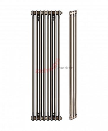 Вертикальный радиатор Zehnder Charleston 2200/08 3370 1/2 Technoline 0325 TL нижнее подключение без термоклапана (с кронштейнами SMB2T)