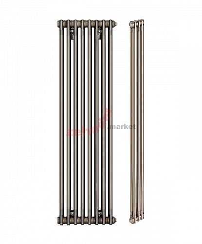 Вертикальный радиатор Zehnder Charleston 2200/08 3370 1/2 Technoline 0325 TL нижнее подключение без термоклапана (с кронштейнами SMB2T)