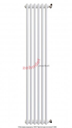 Вертикальный радиатор Zehnder Charleston 2180/06 1270 3/4 RAL 9016 боковое подключение