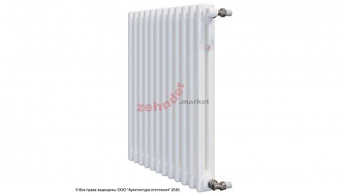 Радиатор Zehnder Charleston 2050/12 1270 1/2 RAL 9016 боковое подключение (с кронштейнами CVD1+BH)