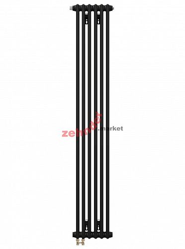 Вертикальный радиатор Zehnder Charleston Completto 2180/06 V001 1/2 RAL 9217 matt Чёрный нижнее подключение