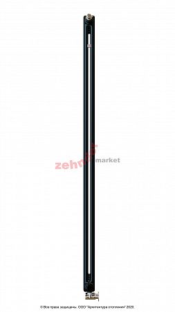 Вертикальный радиатор Zehnder Charleston Completto 2180/04 V001 1/2 RAL 9217 matt Чёрный нижнее подключение
