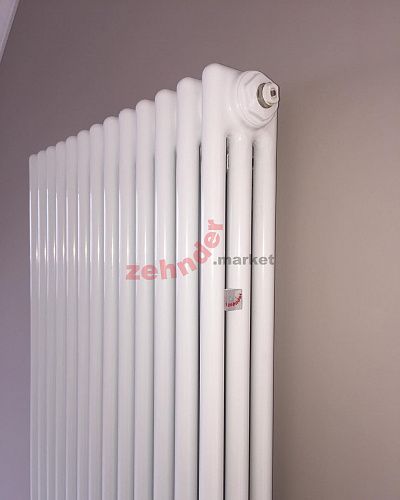 Вертикальный радиатор Zehnder Charleston 3180/06 1270 1/2 RAL 9016 боковое подключение (с кронштейнами CVD1+BH)