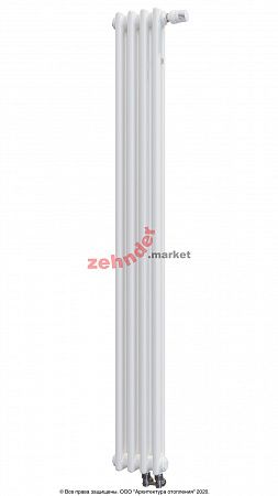 Вертикальный радиатор Zehnder Charleston Completto 2180/04 V001 1/2 RAL 9016 нижнее подключение