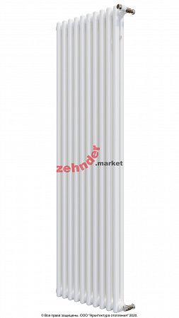 Вертикальный радиатор Zehnder Charleston 2180/10 1270 1/2 RAL 9016 боковое подключение (с кронштейнами CVD1+BH)
