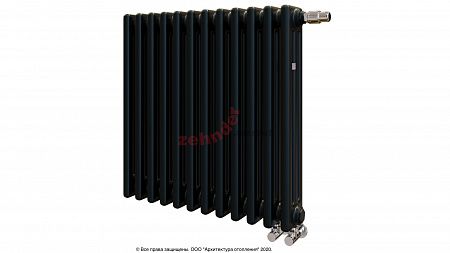 Радиатор Zehnder Charleston Completto 3057/12 V001 1/2 RAL 9217 matt цвет Черный нижнее подключение