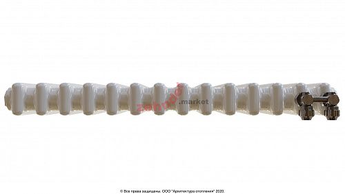 Вертикальный радиатор Zehnder Charleston Completto 2180/14 V001 1/2 RAL 9016 нижнее подключение (с кронштейнами CVD1+BH)