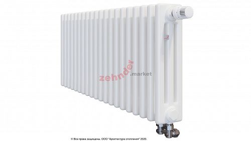 Радиатор Zehnder Charleston Completto 3037/20 V001 1/2 RAL 9016 нижнее подключение