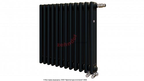 Радиатор Zehnder Charleston Completto 3057/12 V001 1/2 RAL 9217 matt цвет Черный нижнее подключение