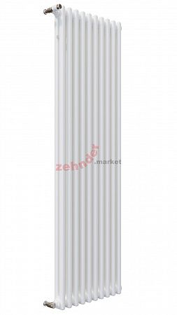 Вертикальный радиатор Zehnder Charleston 2200/10 1270 1/2 RAL 9016 боковое подключение (с кронштейнами SMB2T)
