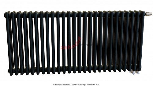 Радиатор Zehnder Charleston Completto 3057/26 V001 1/2 RAL 9217 matt Чёрный нижнее подключение