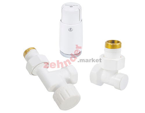 Комплект Schlosser DN15 GZ1/2 x GW1/2 аксиальный с термостатом Мини M30x1,5 цвет Белый (602200126)