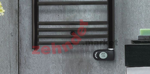 Электрический полотенцесушитель Zehnder Aura PBEBZ-120-50/MQ RAL 9005 matt/патрон Musa RAL 9005 matt