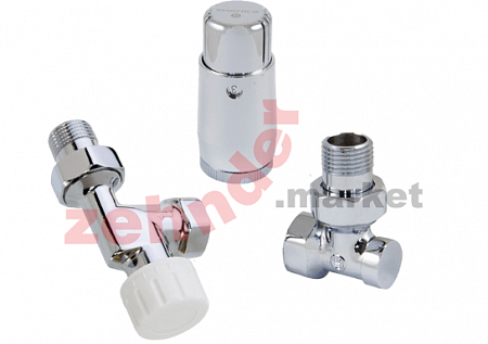 Комплект Schlosser DN15 GZ1/2 x GW1/2 аксиальный с термостатом Мини M30x1,5 цвет Хром (602200127)